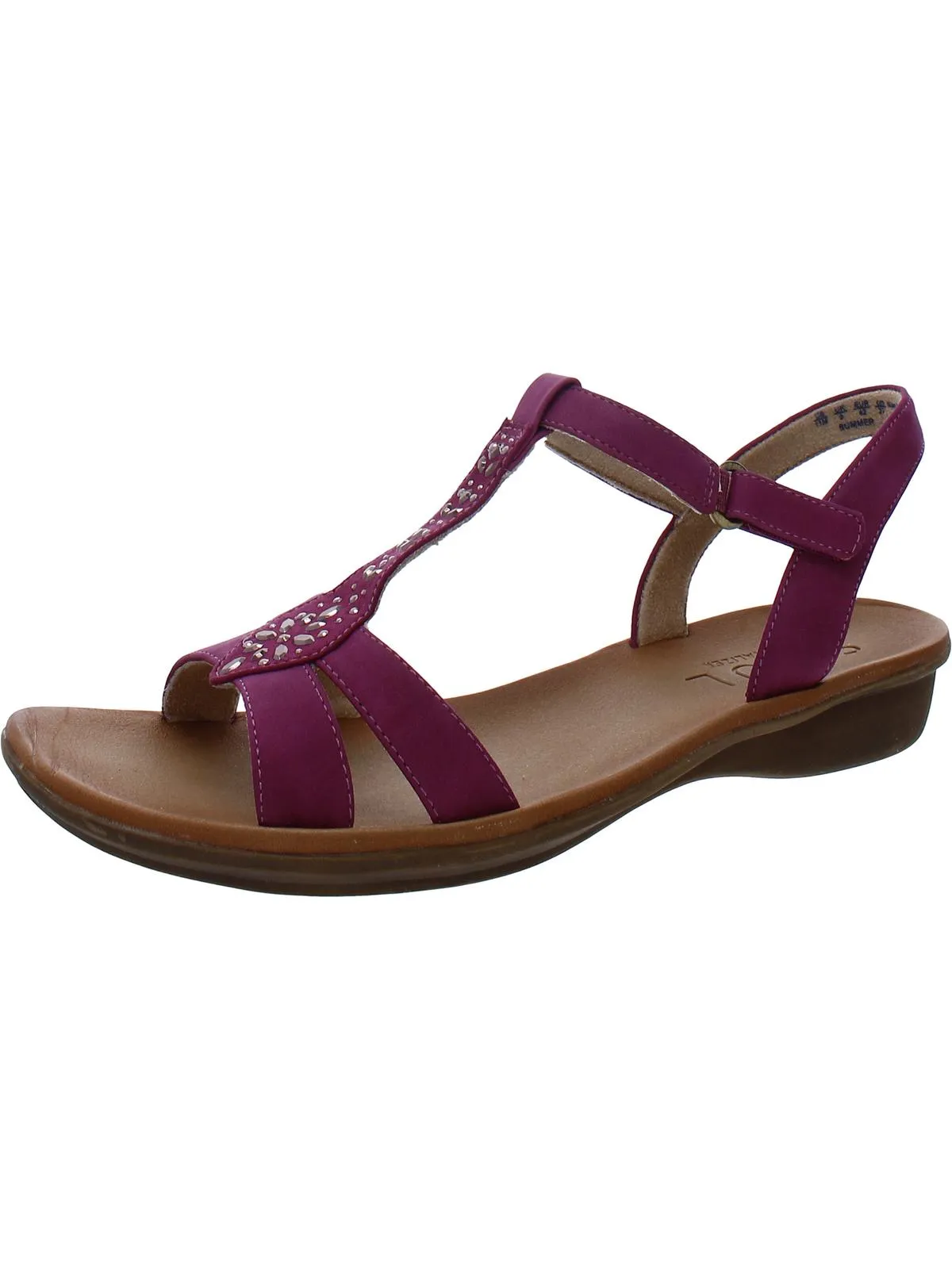 Summer Womens Embellished Ankle Strap T-Strap Sandals
