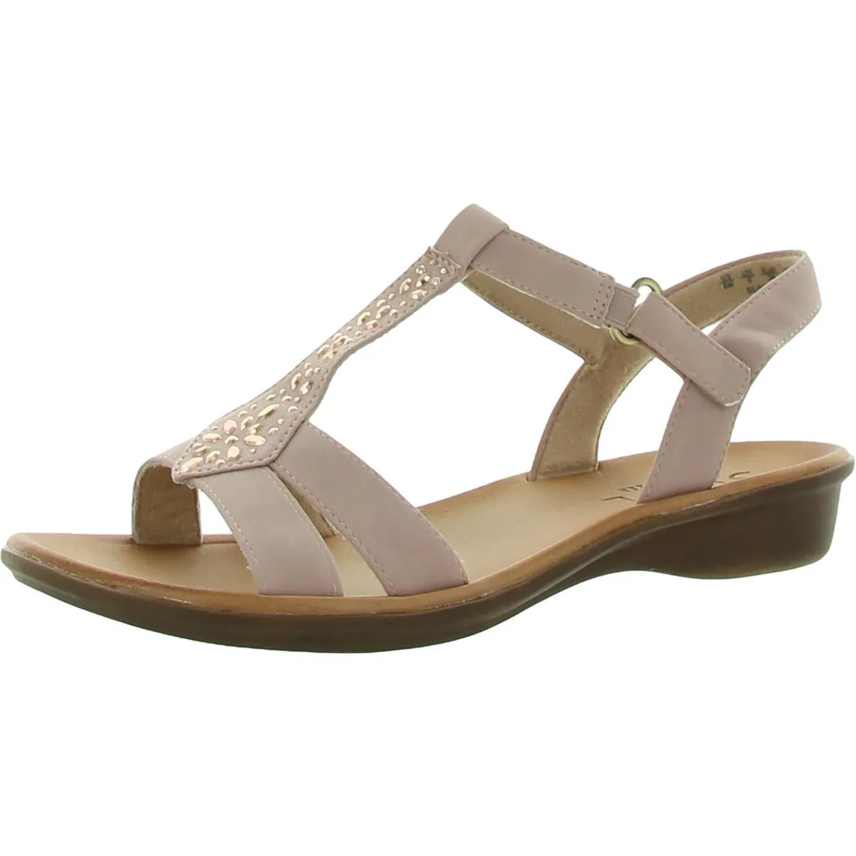 Summer Womens Embellished Ankle Strap T-Strap Sandals