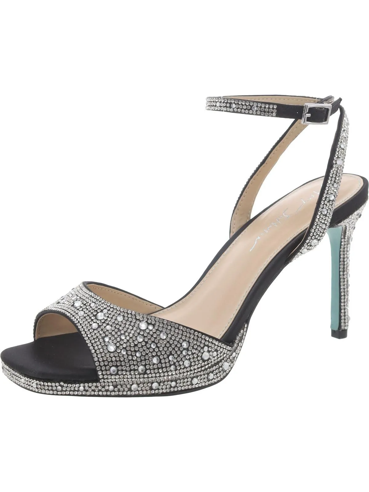 Suni Womens Sparkle Ankle Strap Heels