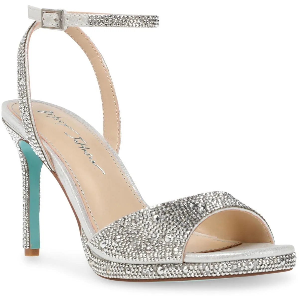 Suni Womens Sparkle Ankle Strap Heels