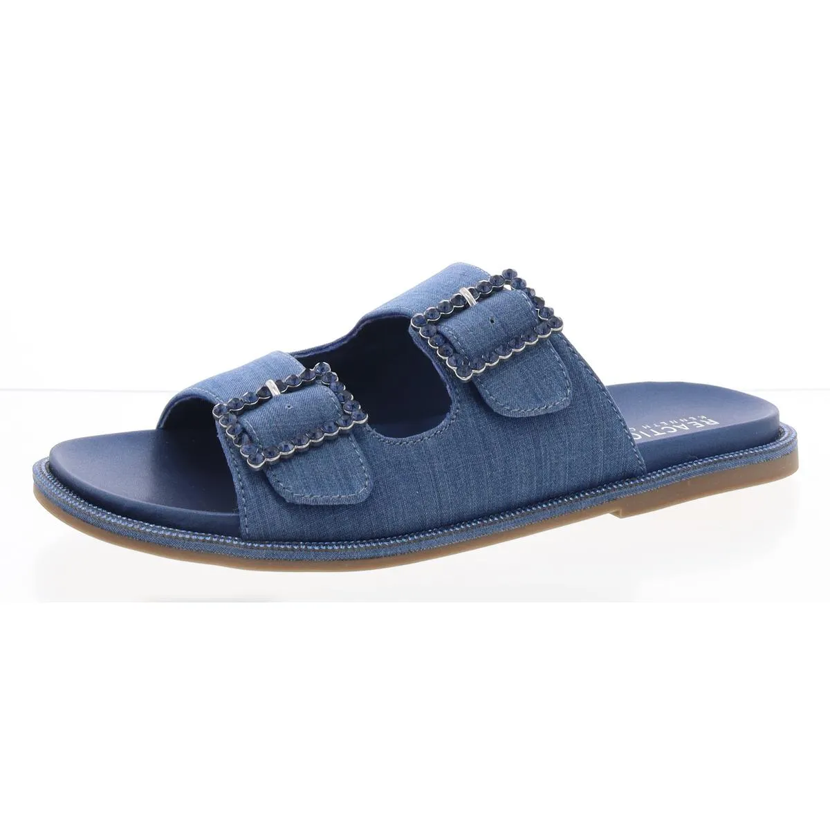 sydney Womens Slip On Buckle Slide Sandals