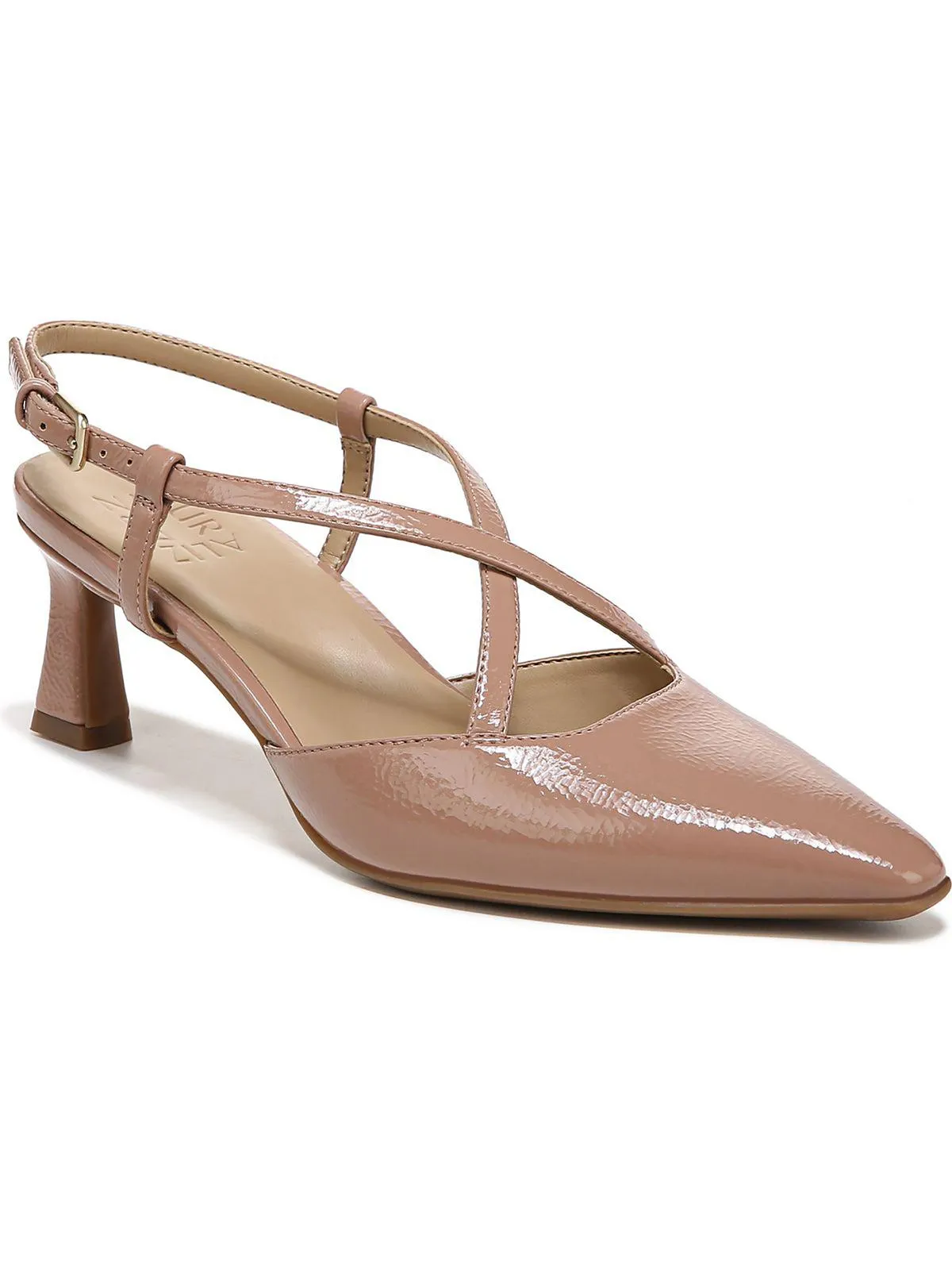 Tahira Womens Metallic Strappy Slingback Heels