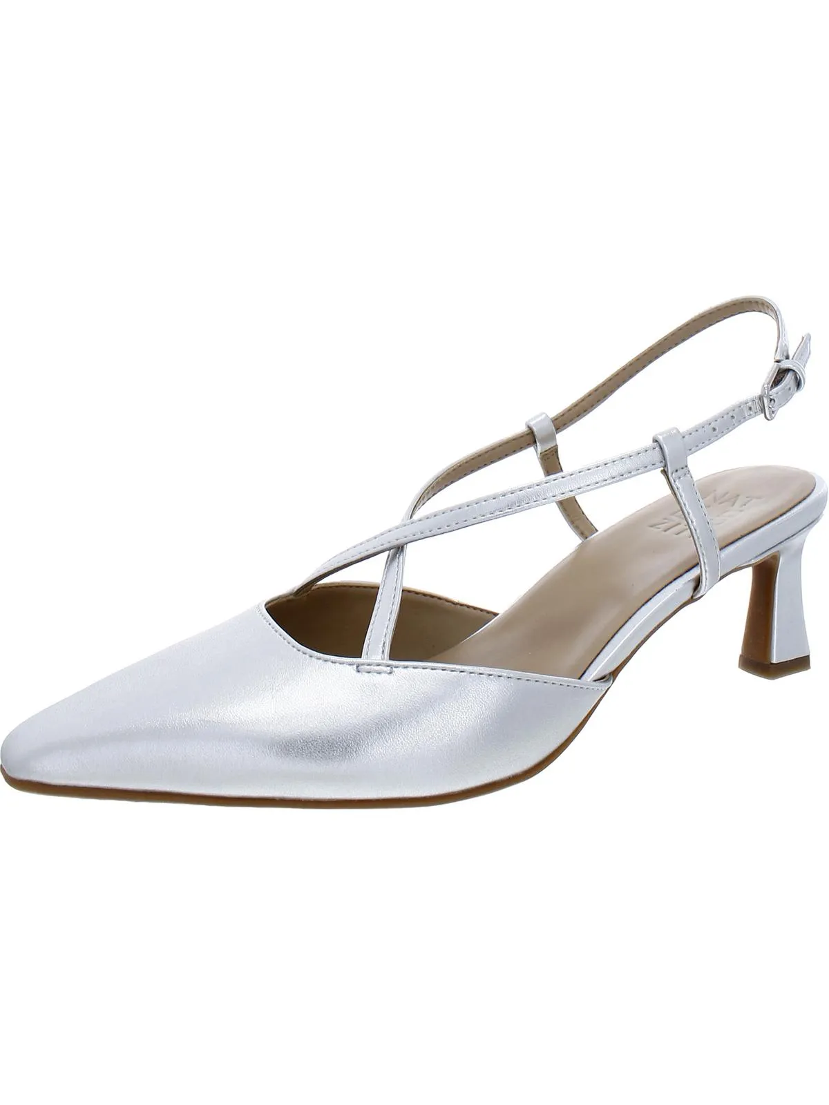 Tahira Womens Metallic Strappy Slingback Heels