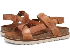 Taos Sideways SDW-8372-CARA Women's US 7 Caramel Leather Comfort Sandals KHD1109