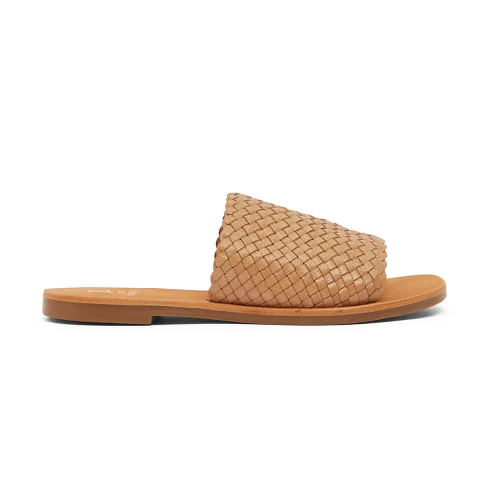 Tatum Slide in Tan Leather