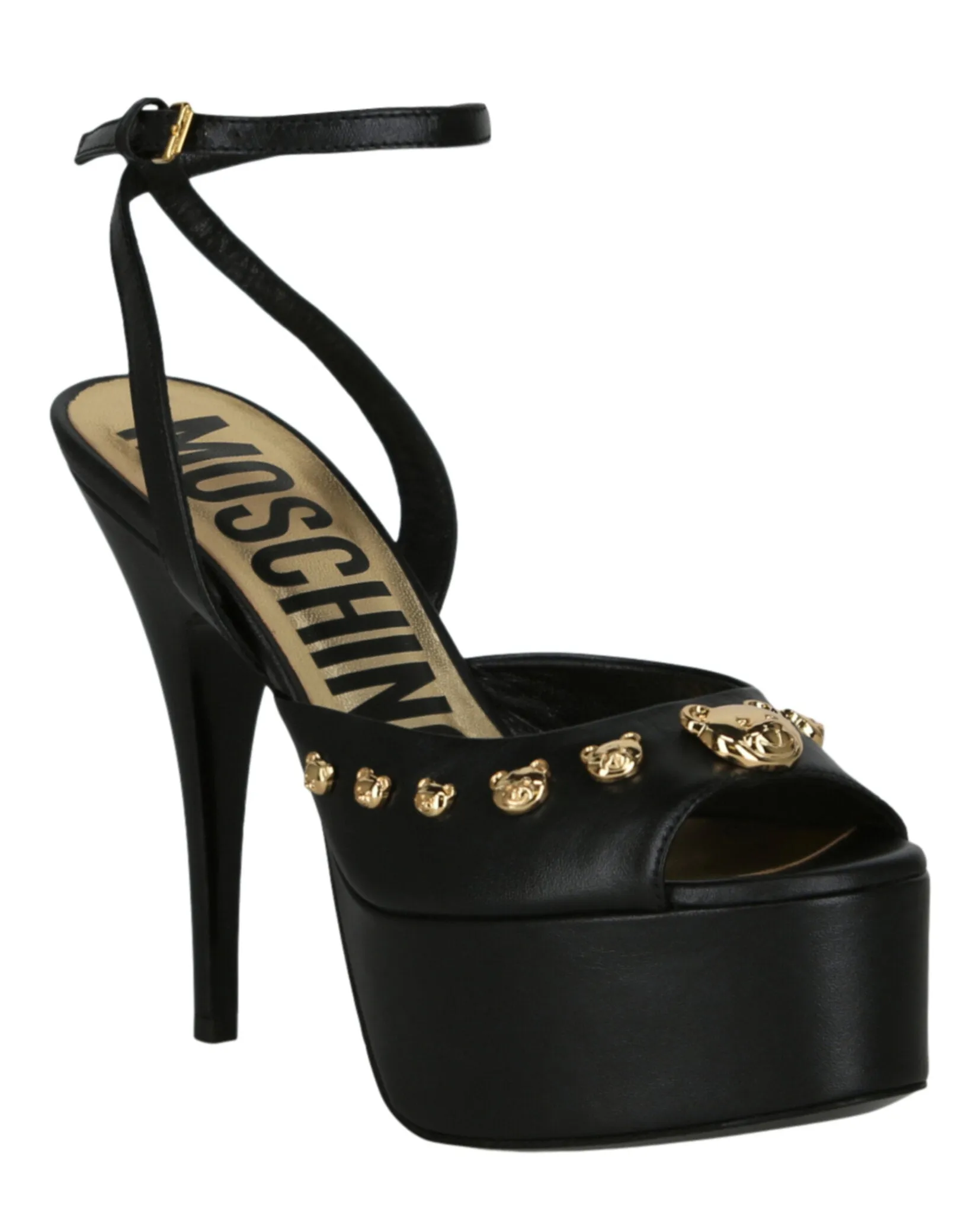 Teddy Studs Platform Heel Sandals