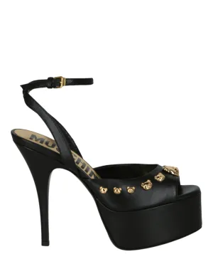Teddy Studs Platform Heel Sandals