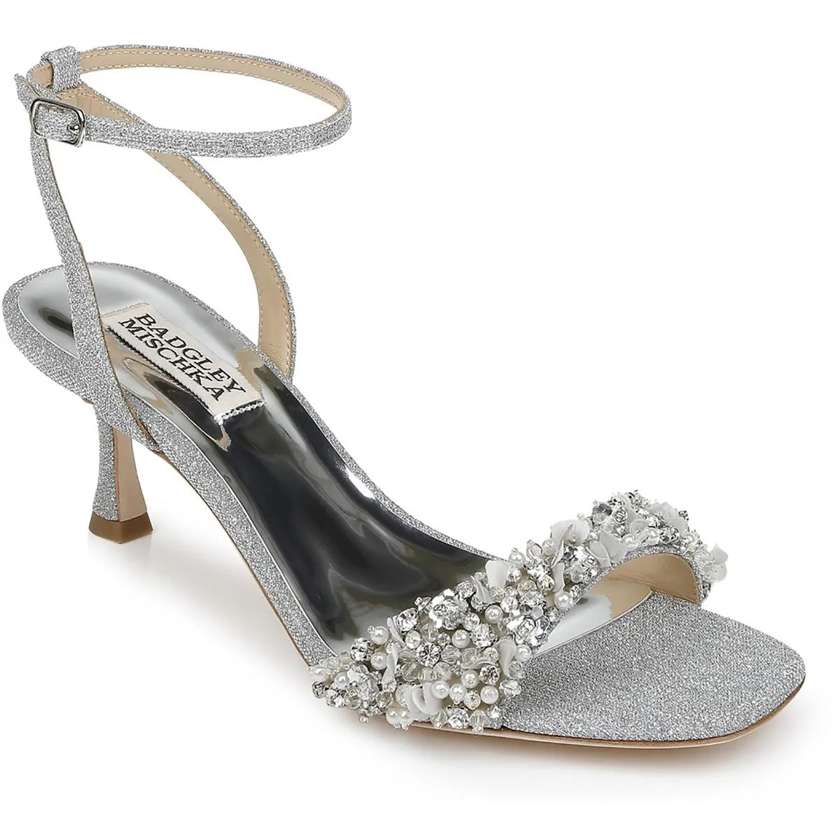 Telissa Womens Embellished Ankle Strap Heels