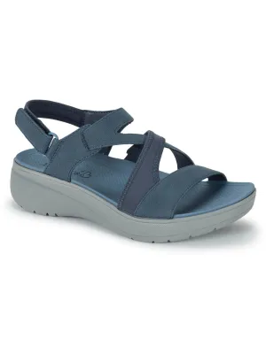 Temira Womens Faux Leather Strappy Wedge Sandals