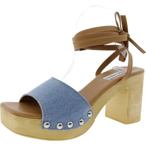 Tenley Womens Lace-Up Denim Platform Sandals