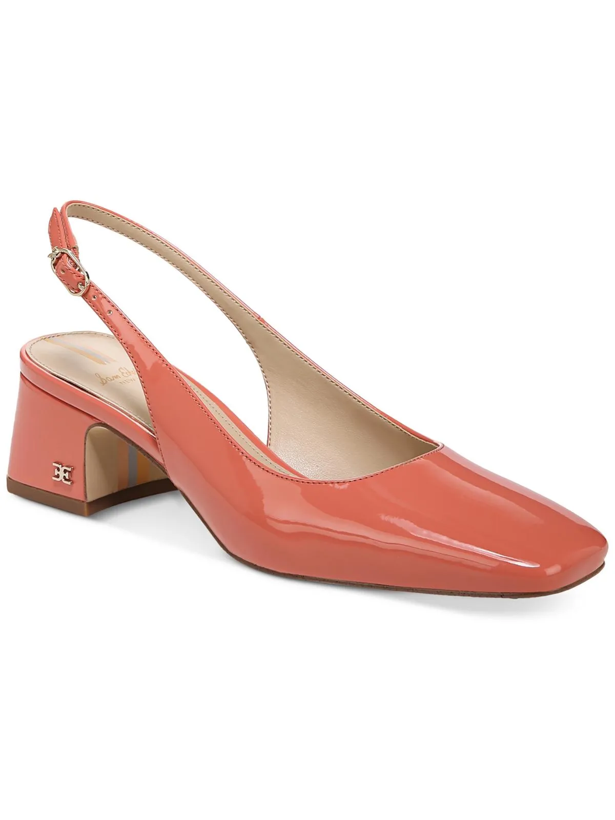 Terra Womens Faux Leather Square Toe Pumps