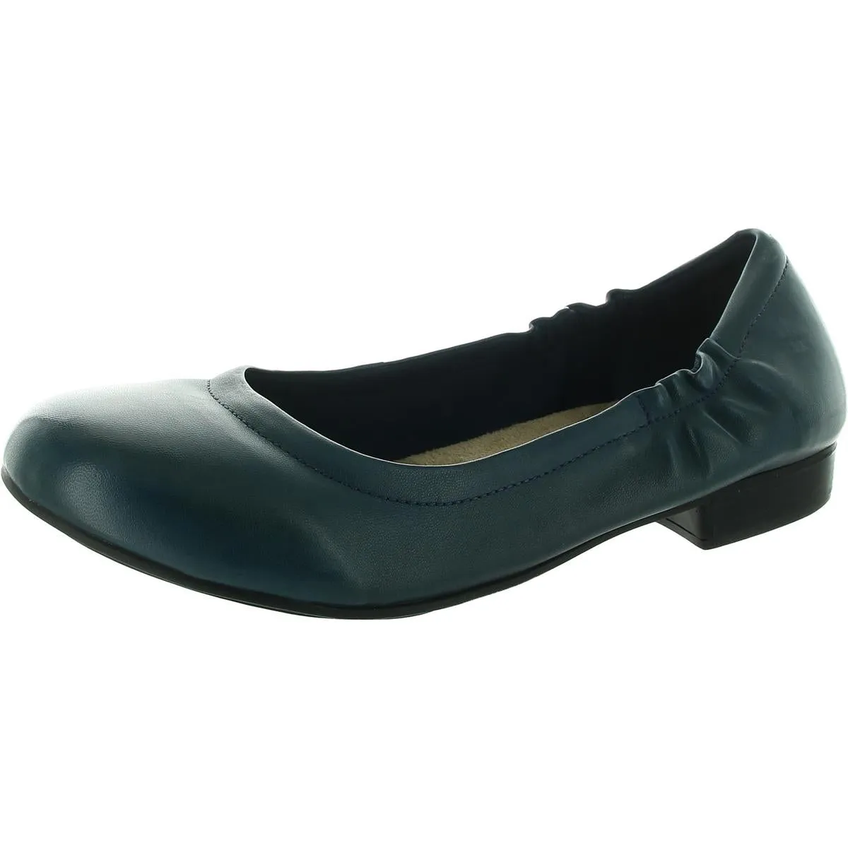 Tess Womens Leather Slip On Loafer Heels
