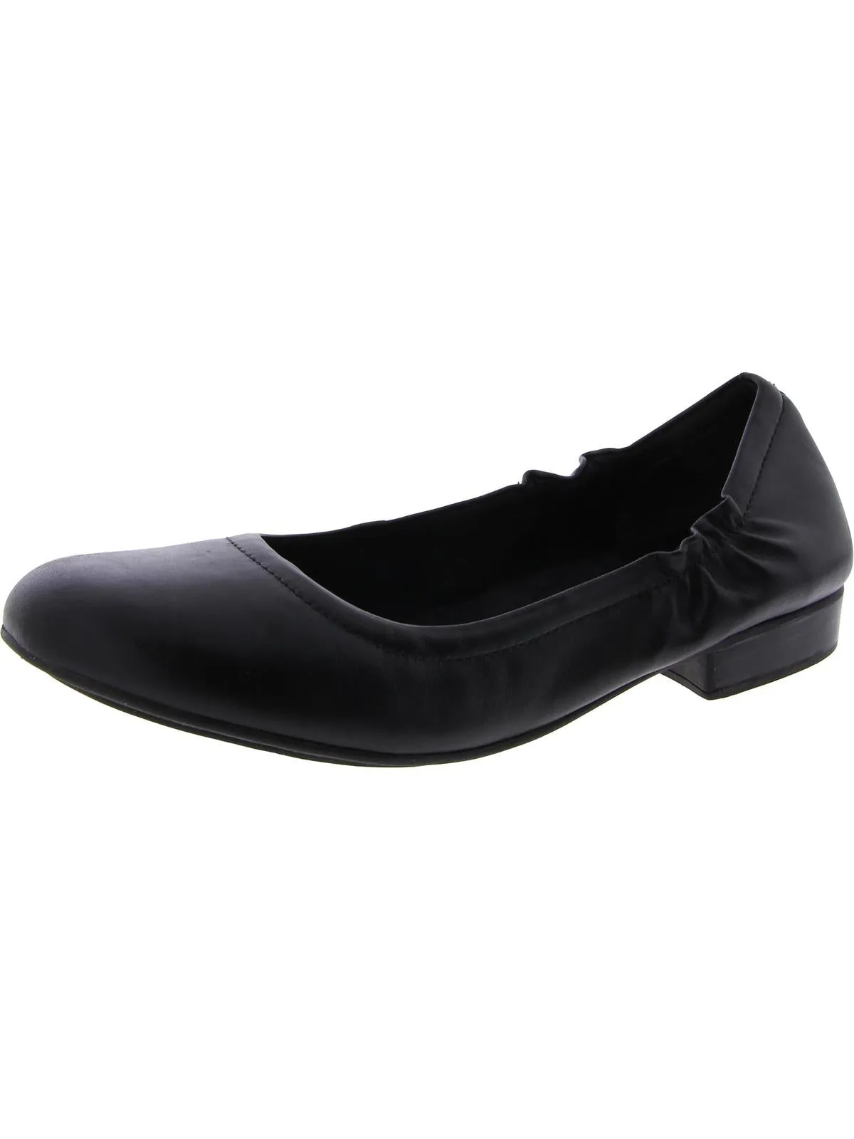 Tess Womens Leather Slip On Loafer Heels
