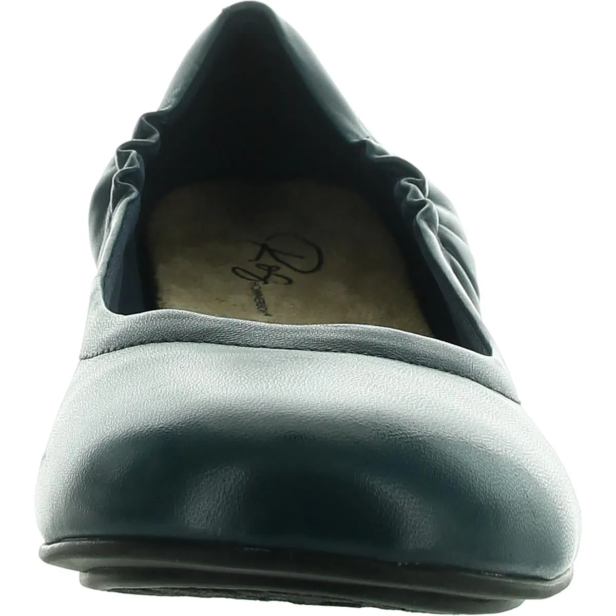 Tess Womens Leather Slip On Loafer Heels