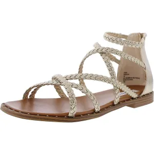 TESSI Womens Braided Faux Leather Strappy Sandals