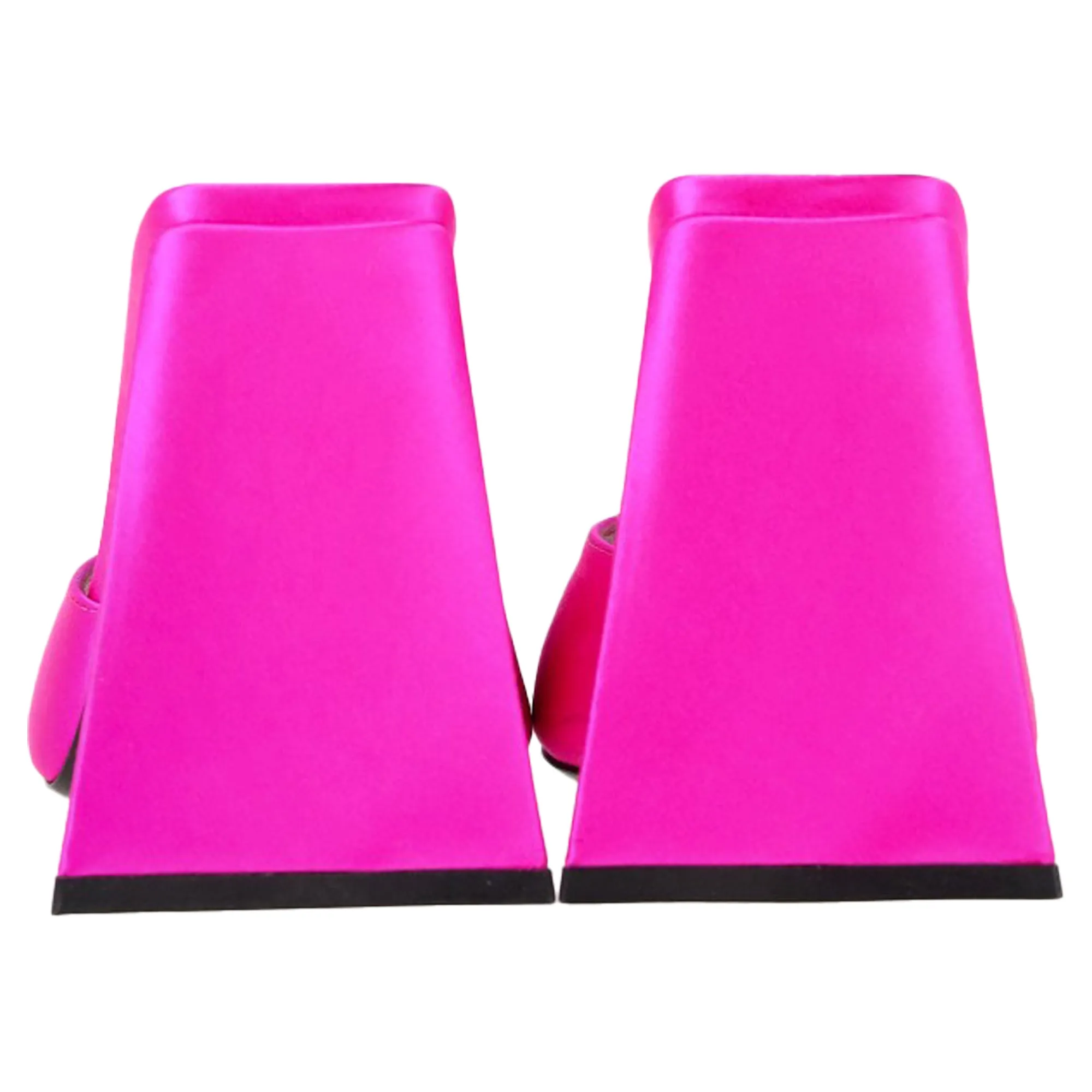 The Attico Devon 115mm Sandals in Pink Satin