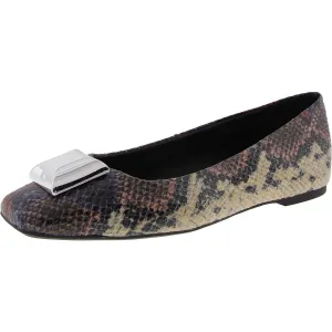 The Evie Stud Womens Embellished Faux Leather Ballet Flats