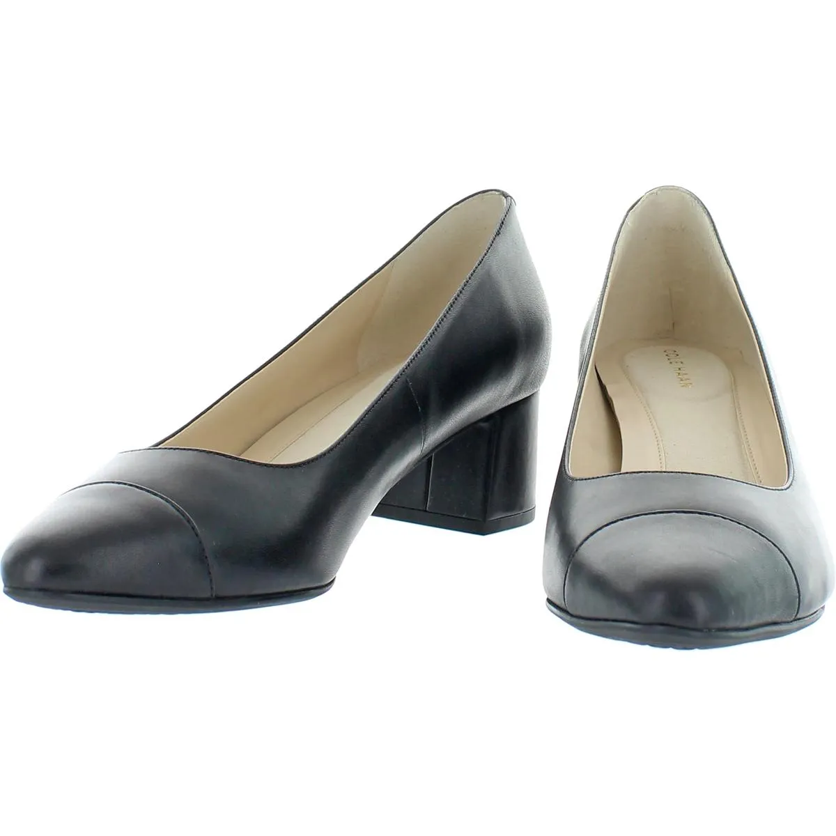 The Go-To Womens Toe Cap Leather Pumps