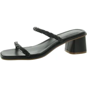 Thoral Womens Leather Square Toe Slide Sandals