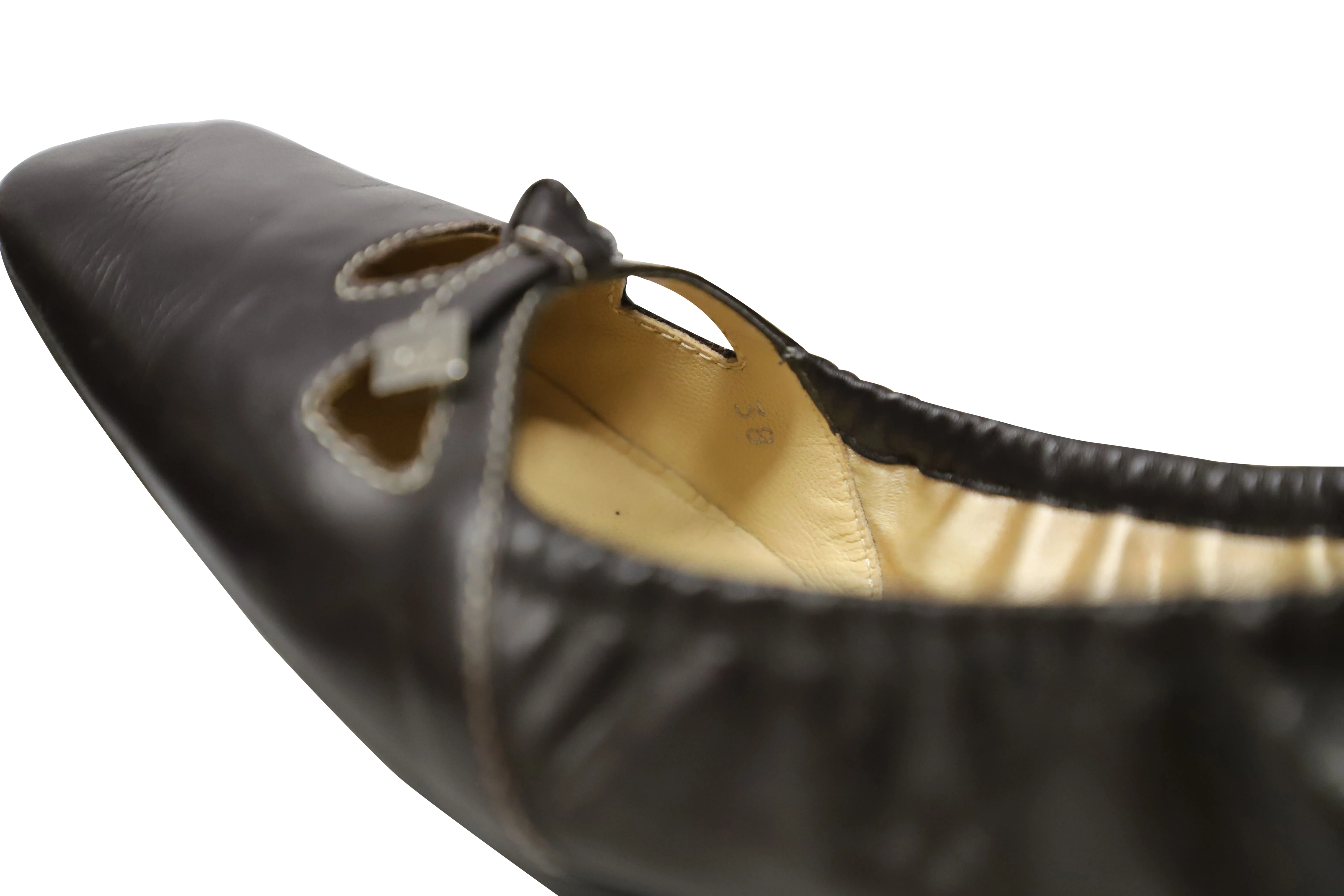 Tod's Bow Scrunch Ballet Flats in Black Leather