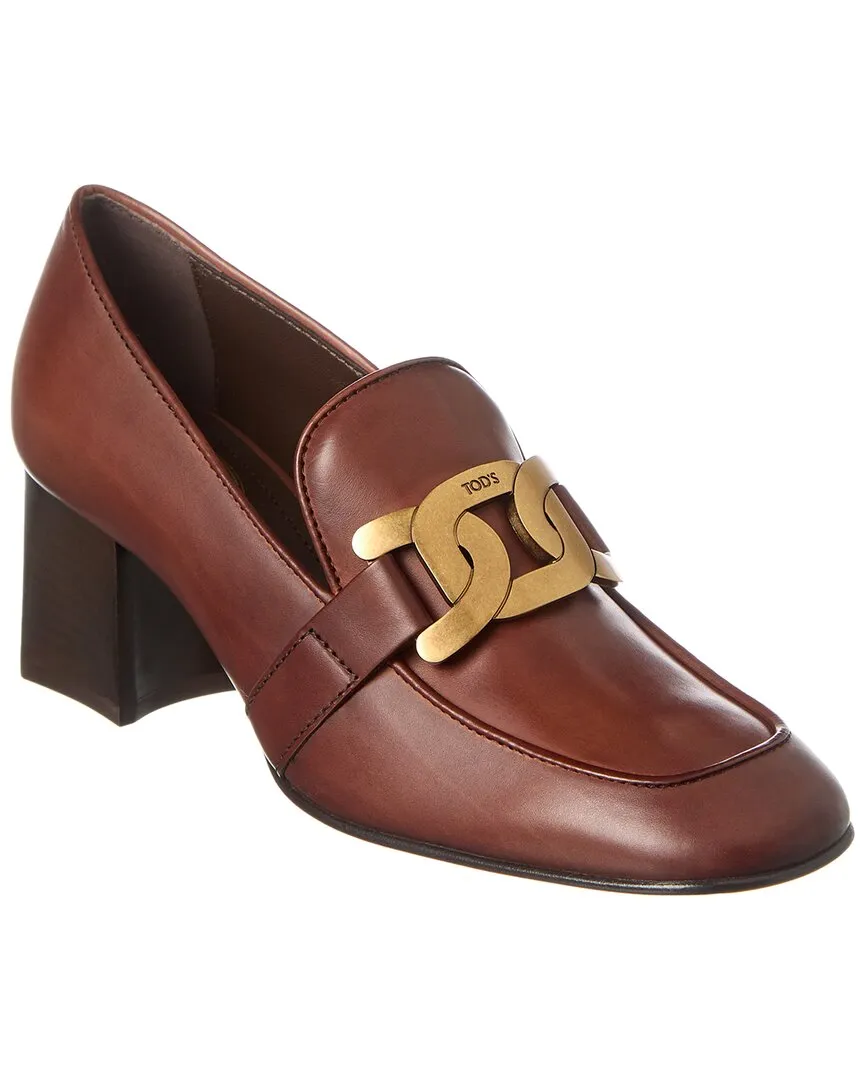 TODs Chain Link Leather Pump