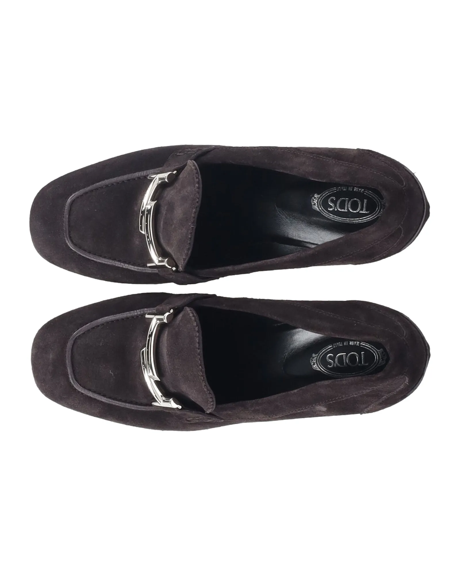Tod's Heeled Loafers in Black Suede