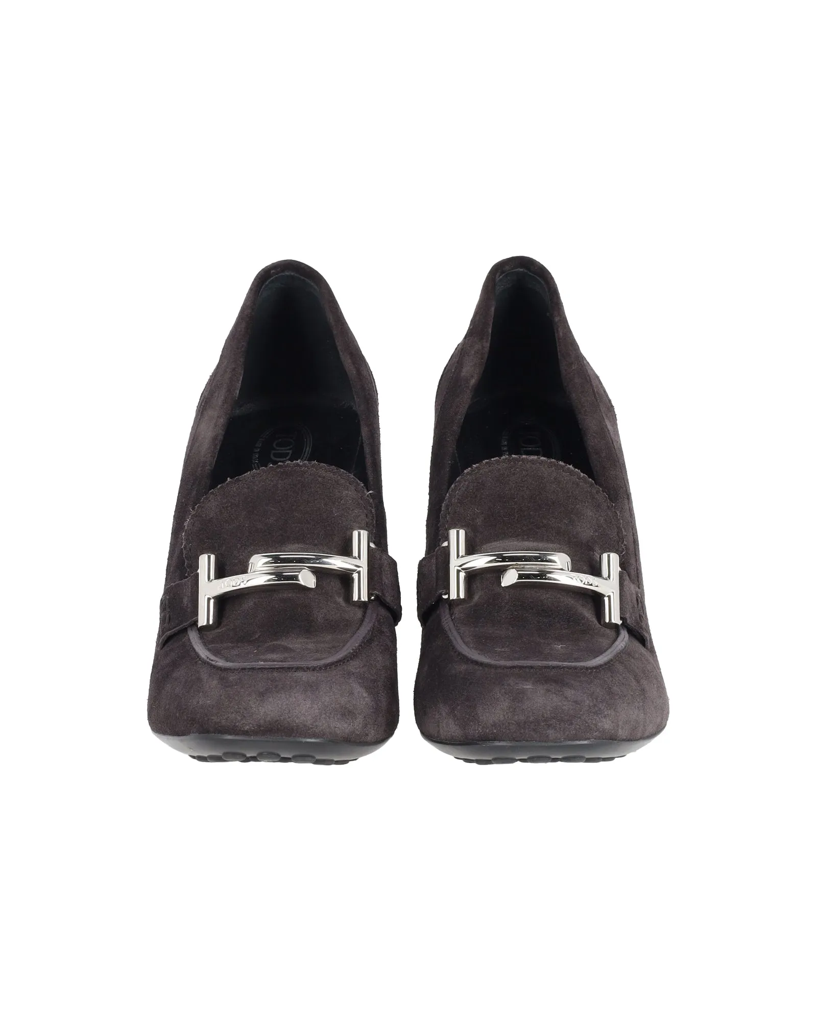 Tod's Heeled Loafers in Black Suede