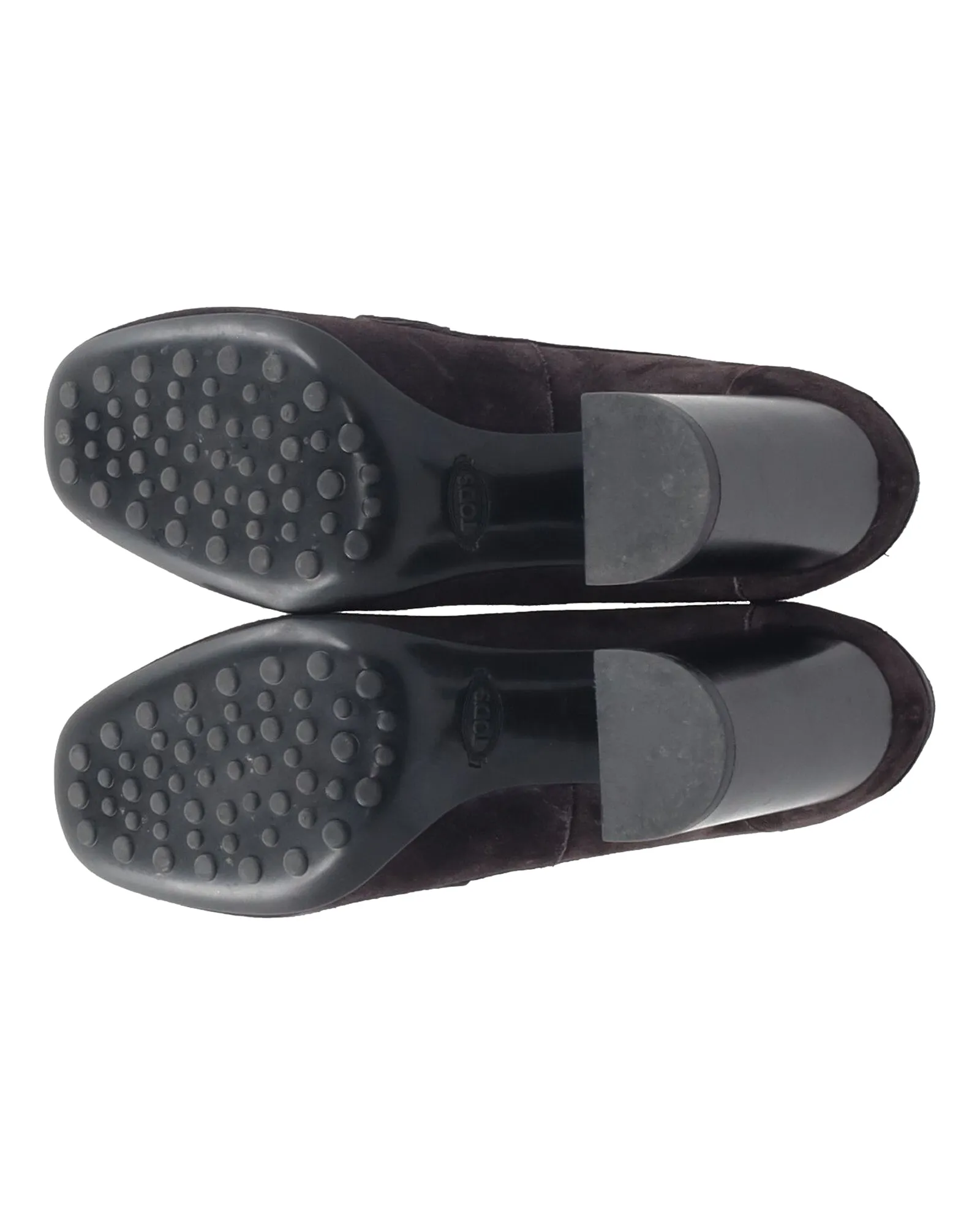 Tod's Heeled Loafers in Black Suede