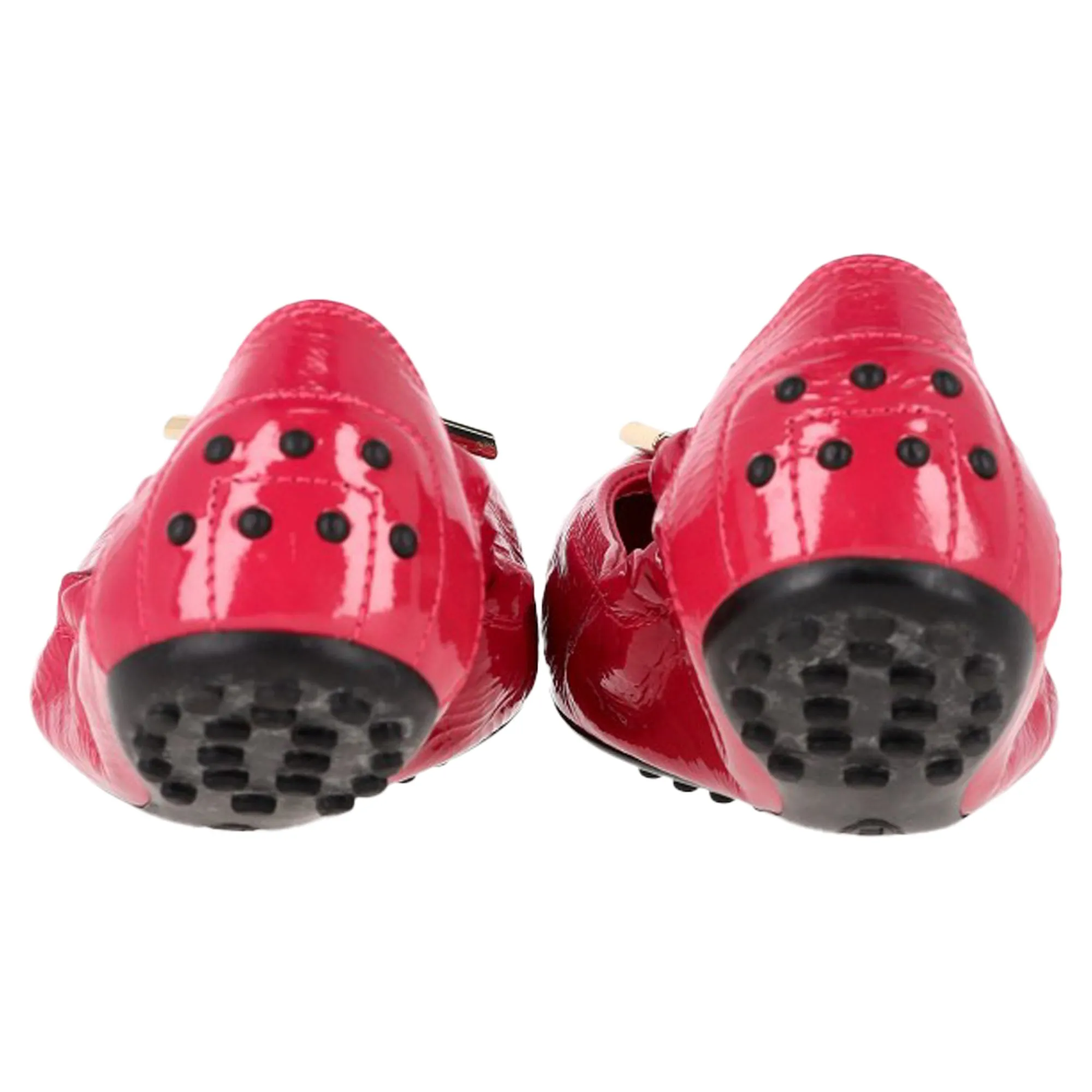 Tod's Scrunch Ballet Flats in Red Patent Leather
