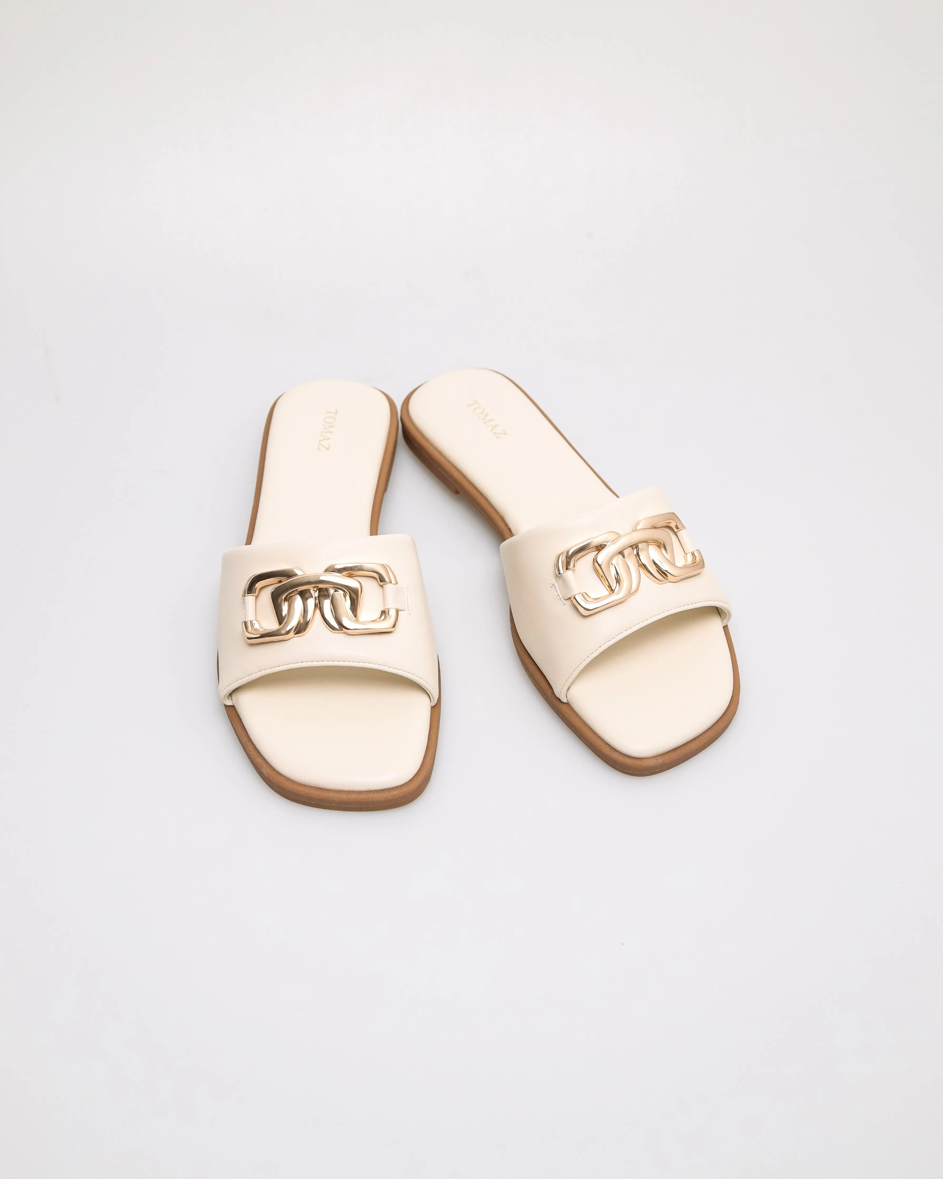 Tomaz YX223 Ladies Golden Bond Flats (Cream)