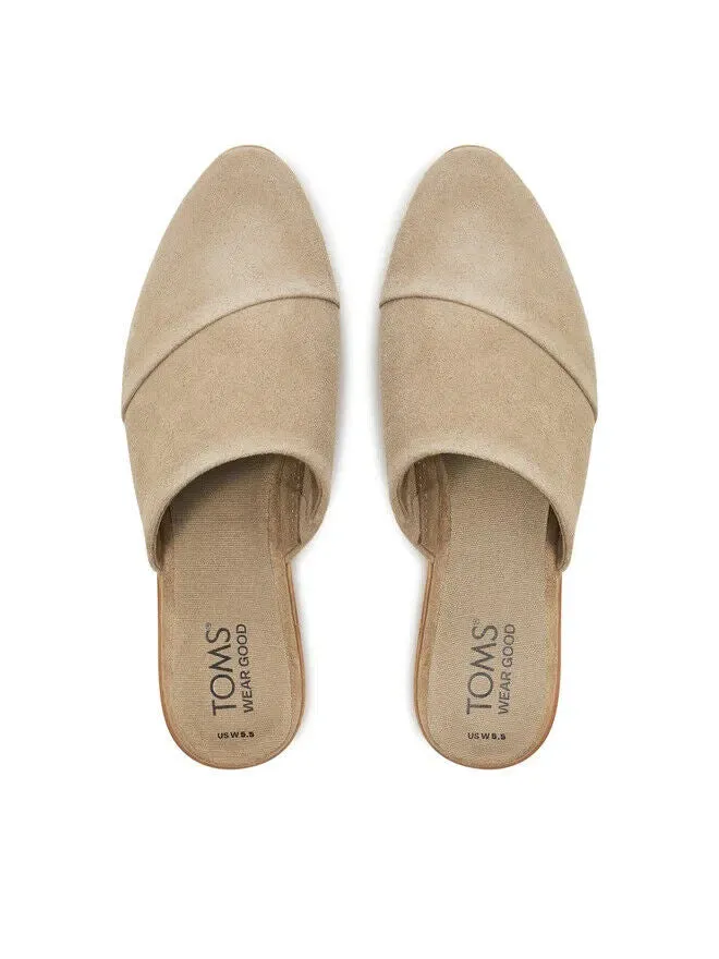 TOMS Jade Mule Women's Size 8 Dune Suede Pointed Toe Slide Slip on Shoes FZP055 (Dune,8)