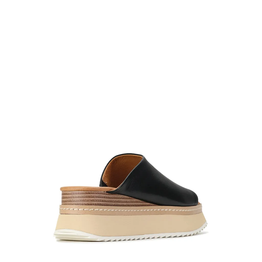 TONE LEATHER PLATFORM WEDGE SANDAL