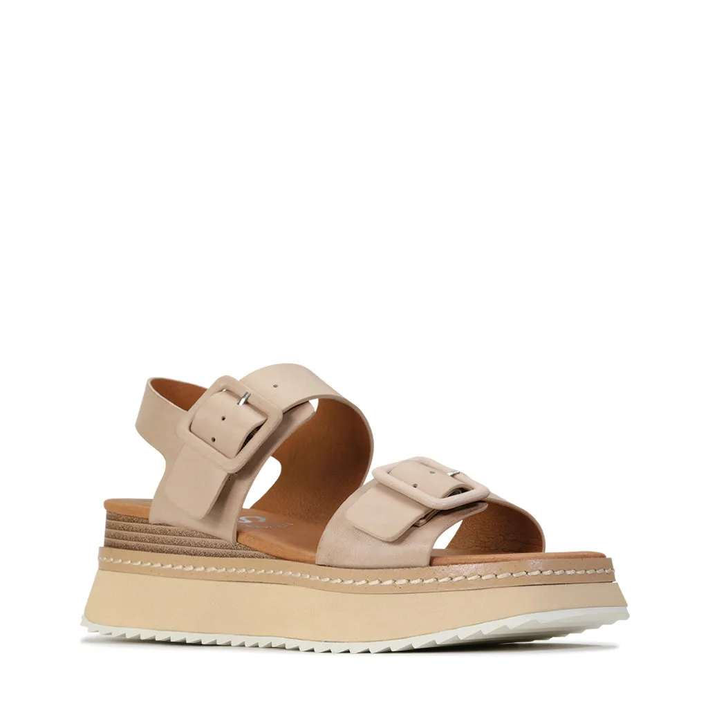 TONES LEATHER PLATFORM WEDGE SANDAL