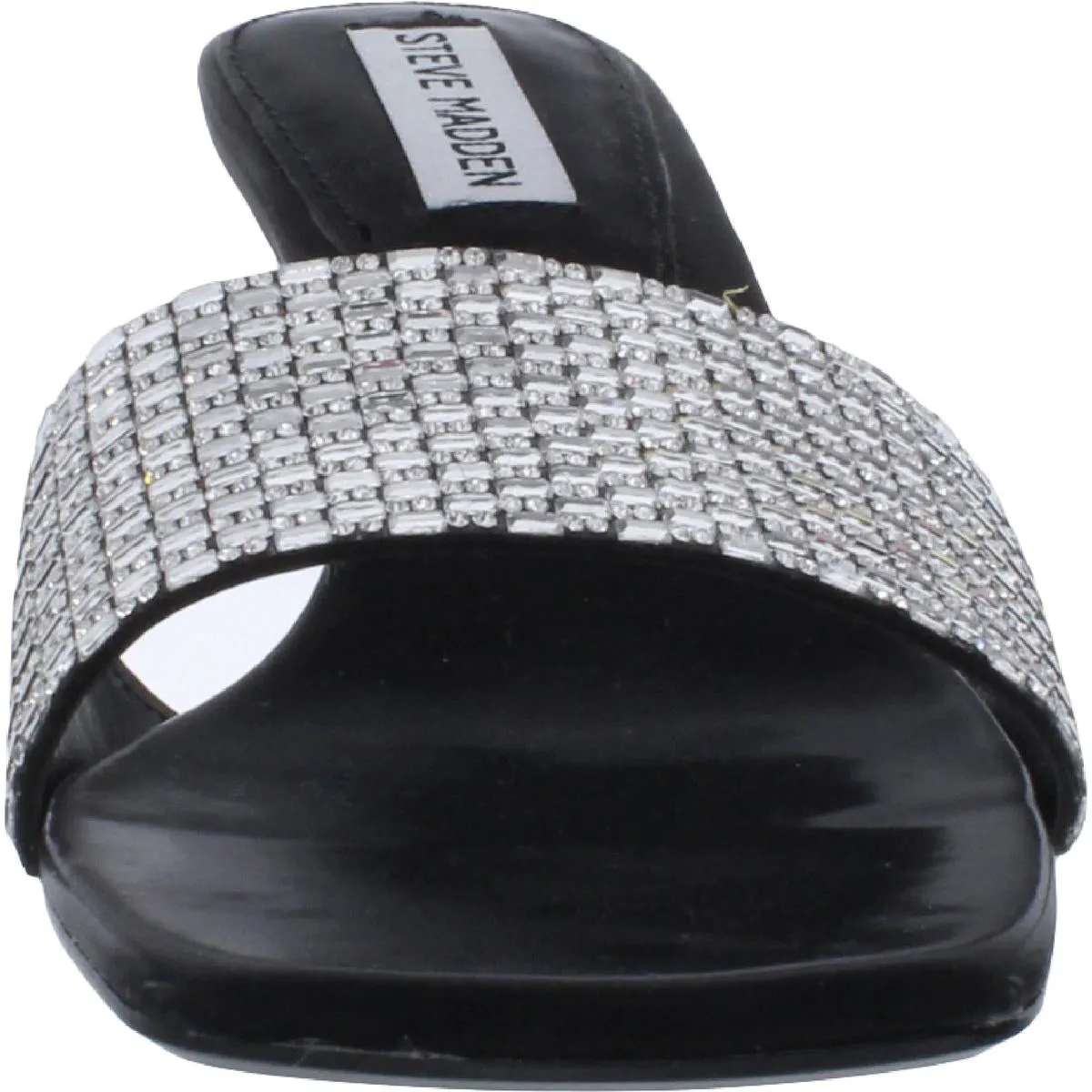 Tonight Womens Rhinestone Square Toe Kitten Heels