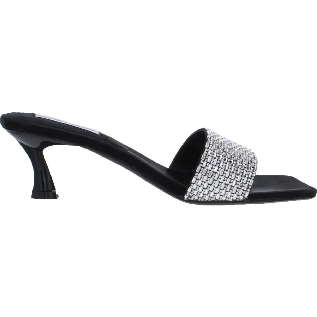 Tonight Womens Rhinestone Square Toe Kitten Heels