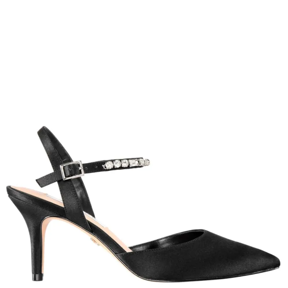 Tonya Heel in Black Fabric