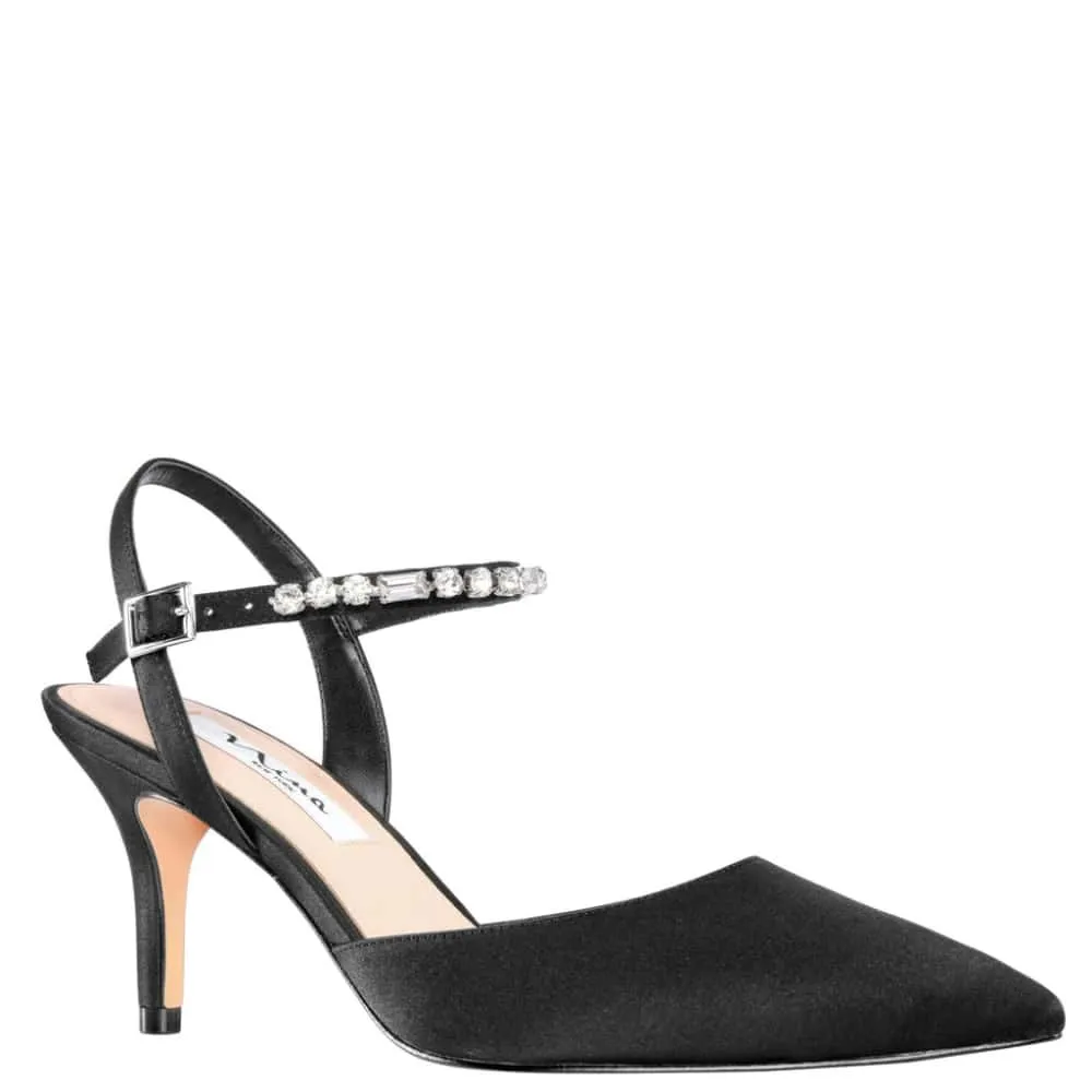 Tonya Heel in Black Fabric