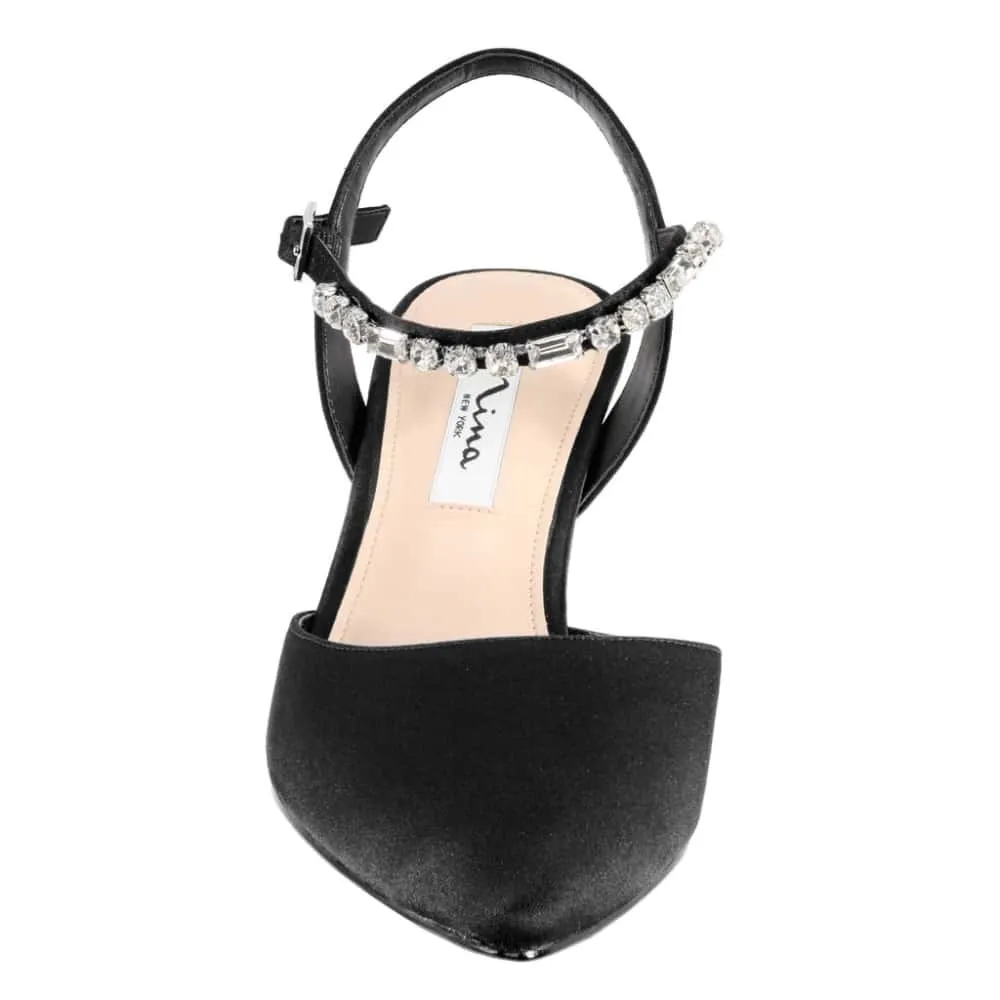 Tonya Heel in Black Fabric