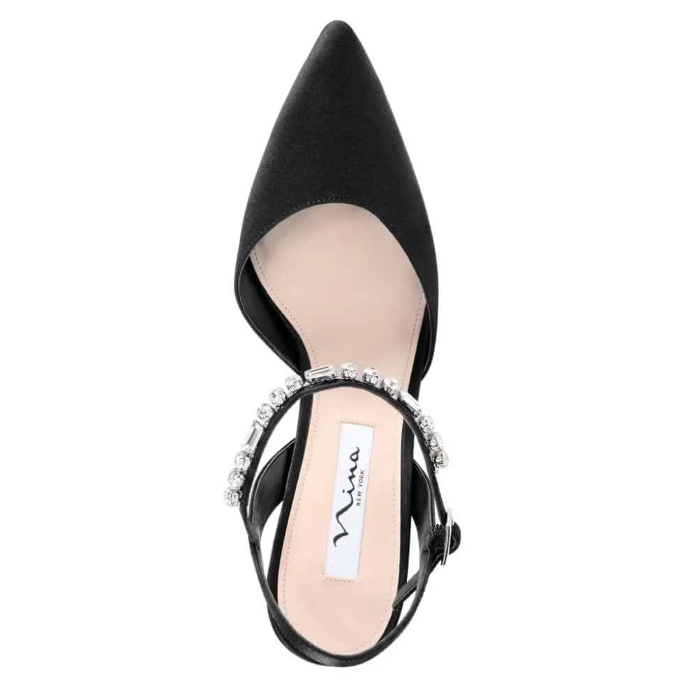 Tonya Heel in Black Fabric