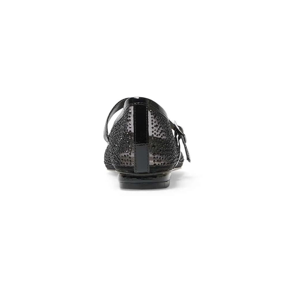 Topaz Flat in Black Patent