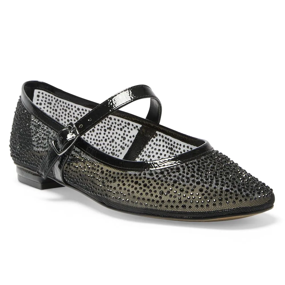 Topaz Flat in Black Patent