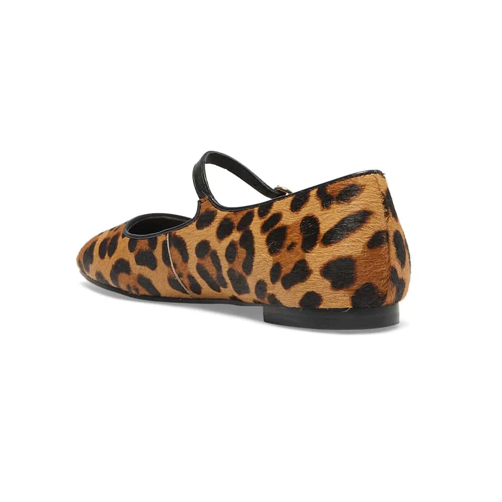Tottie Flat in Leopard Leather
