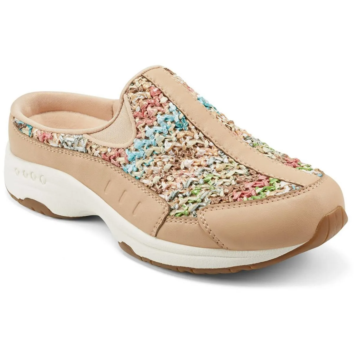 Travel Time Womens Padded Insole Leather Slip-On Sneakers