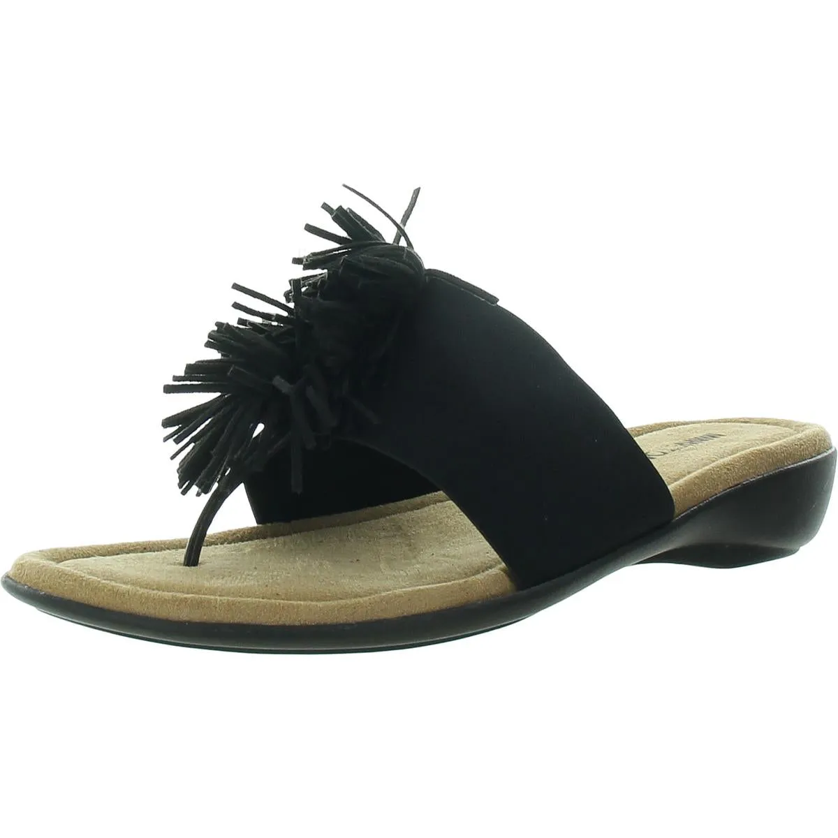 Tricia Womens Fringe Slip On Thong Sandals