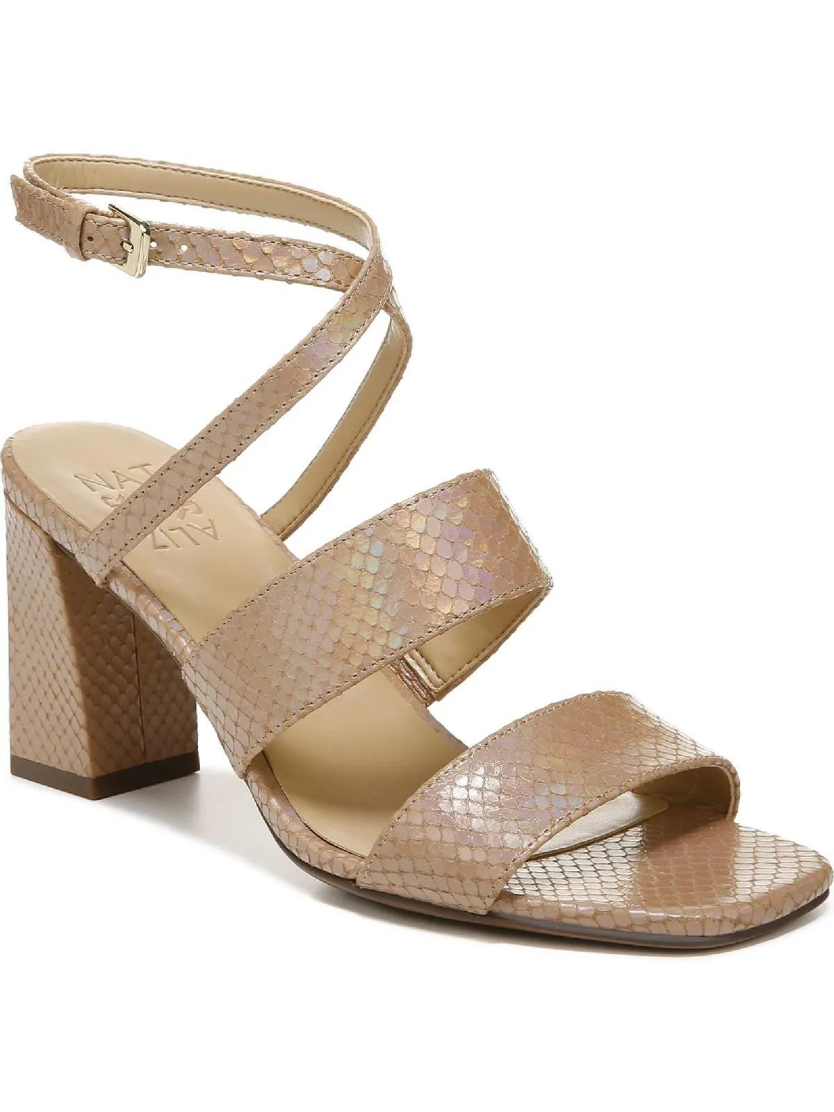 Trinity Womens Leather Square Toe Heels