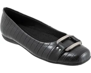 Trotters Sizzle Signature T1251-011 Flats Womens 11 Black Leather Slip On FZP418