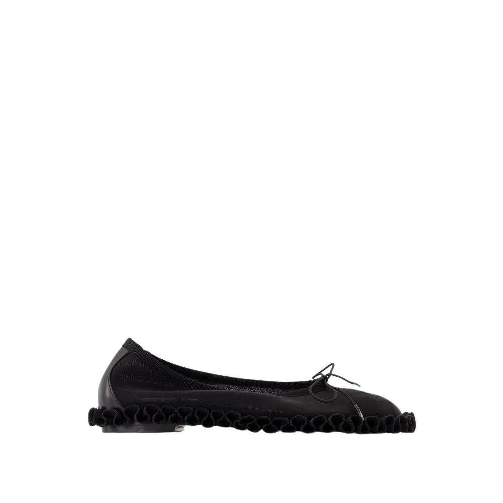 Tutu Frill Ballerinas - Mesh - Black