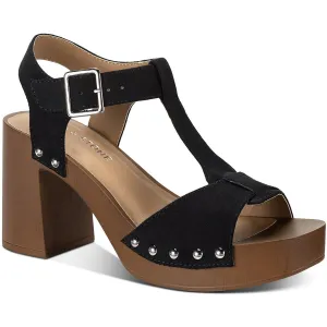 TWINNIEE Womens Studded Manmade Block Heels