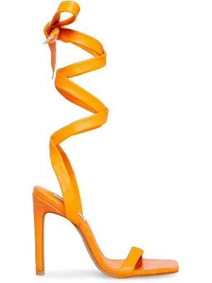Utilize Womens Faux Leather Wrap Heels
