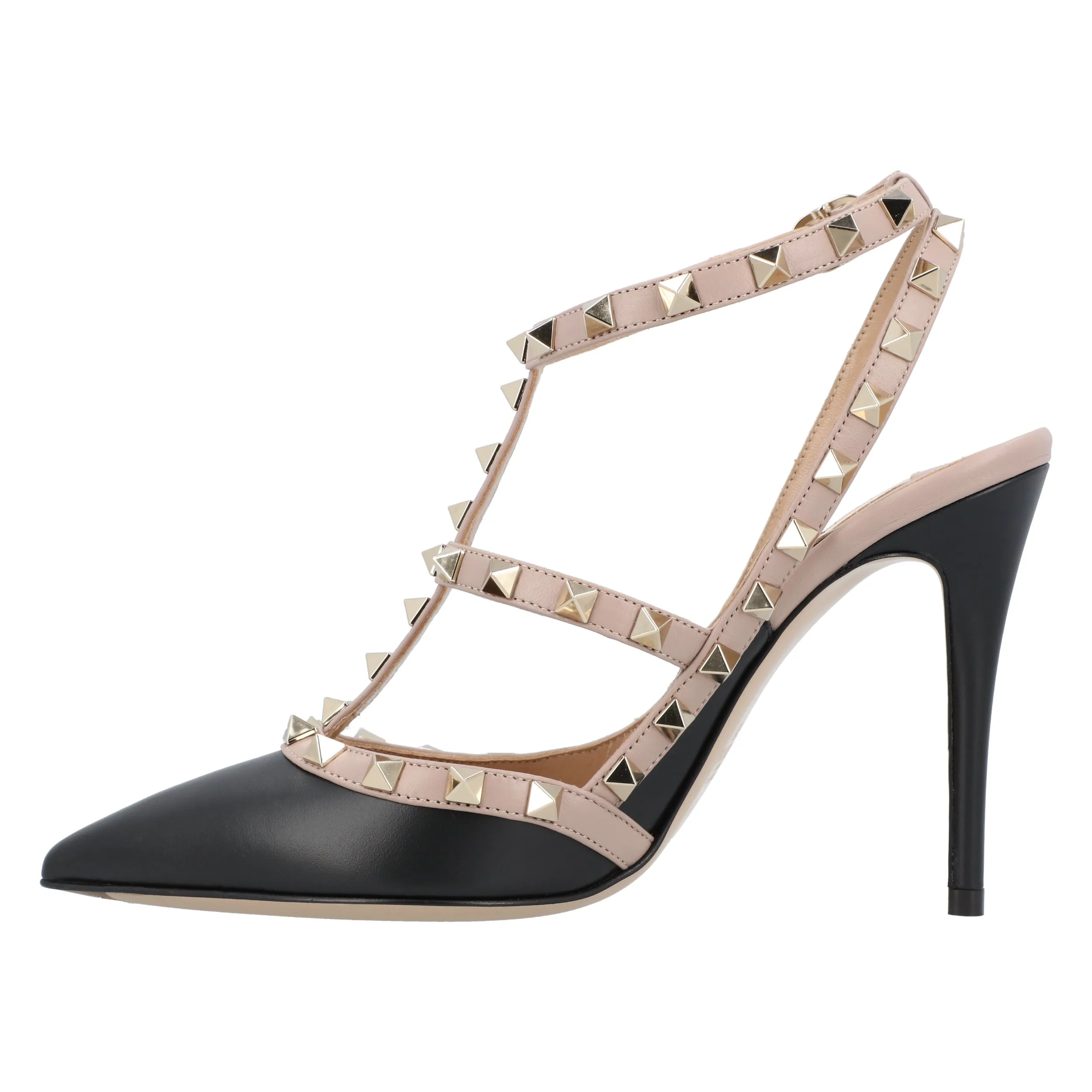 Valentino Leather Gold-Tone Rockstud Black